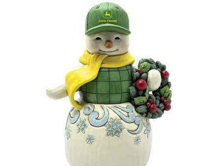 Snowman in John Deere Hat Cheap