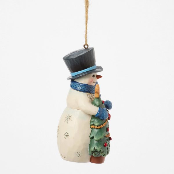 Snowman with Tree Ornament Online Sale