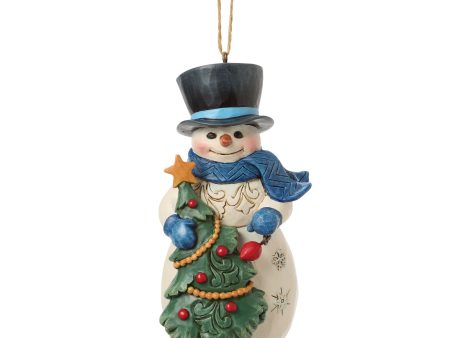 Snowman with Tree Ornament Online Sale