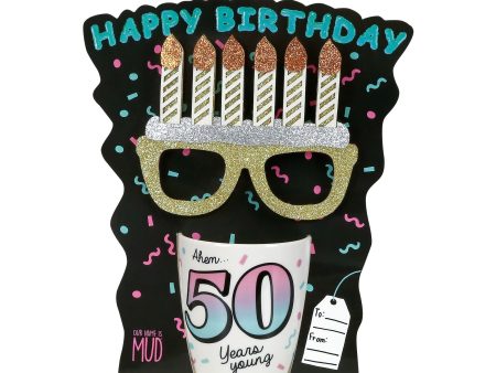 50 Birthday Mug with Glasses Online Sale