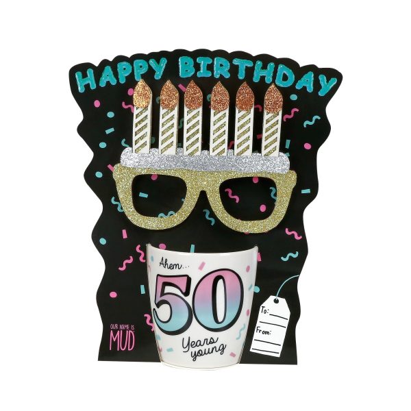 50 Birthday Mug with Glasses Online Sale