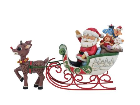 Rudolph Pulling Santa in Sled Online Sale