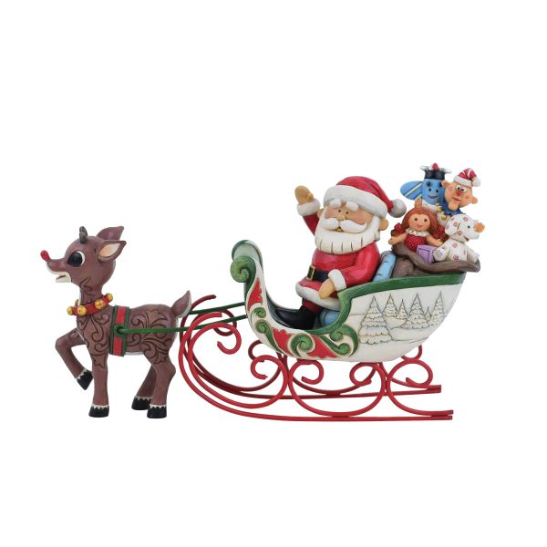 Rudolph Pulling Santa in Sled Online Sale