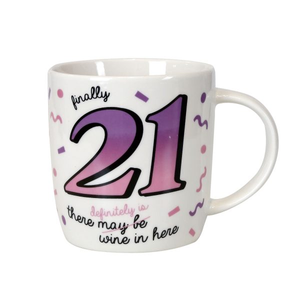 21 Birthday Mug with Glasses on Sale