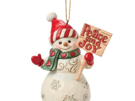 Snowman Peace & Joy Sign Orn Online Sale