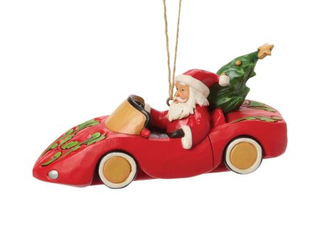 Santa in Sports Car Ornament Online Hot Sale