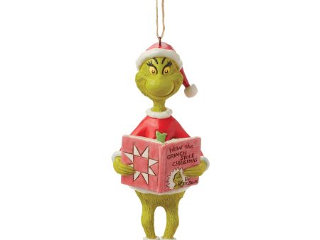 Grinch with Book Ornament Hot on Sale