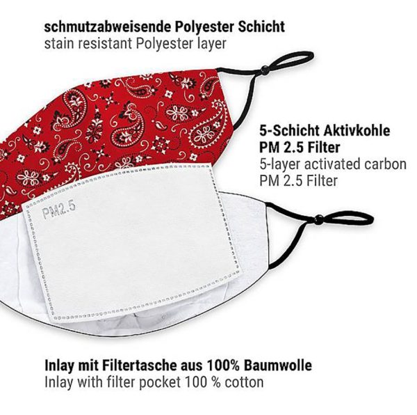 Mund-Nasen-Maske Bandana rot on Sale