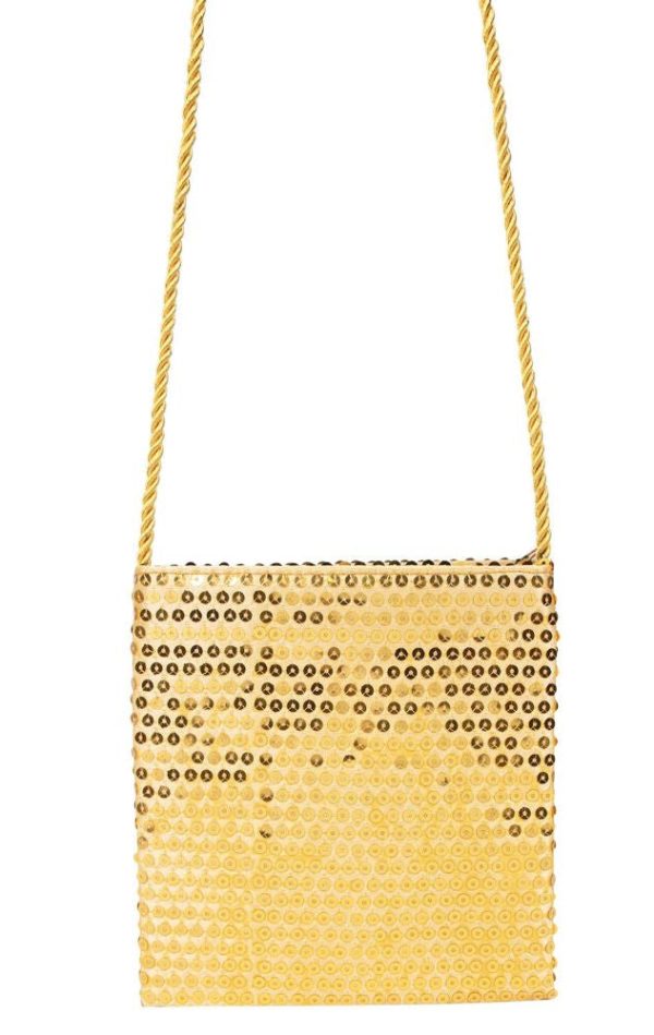 Glamour Glitzer Pailletten Tasche gold For Sale