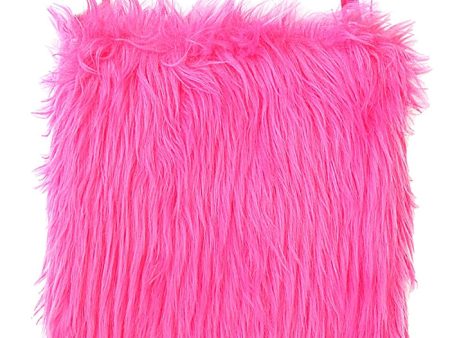 Flauschige Plüsch Handtasche neon pink Online now