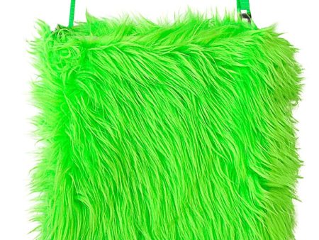 Flauschige Plüsch Handtasche neon grün For Discount