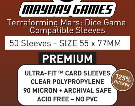 Mayday - Terraforming Mars: Dice Game Compatible Sleeves (55 x 77 MM) (Premium 7154) Discount