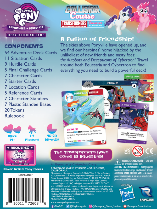 My Little Pony: Adventures in Equestria Deck-Building Game – Collision Course a Transformers Crossover Expansion Fashion